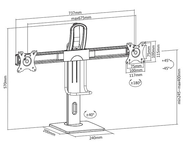 Кронштейн для мониторов Exell EXi-MT52 фото 8