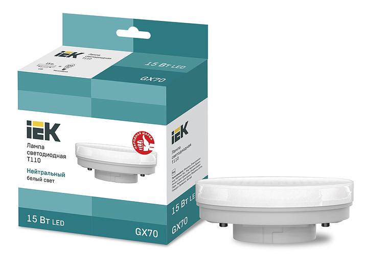 Лампа светодиодная T110 таблетка 15Вт 230В 4000К GX70 IEK фото 1