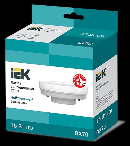 Лампа светодиодная T110 таблетка 15Вт 230В 4000К GX70 IEK фото 3