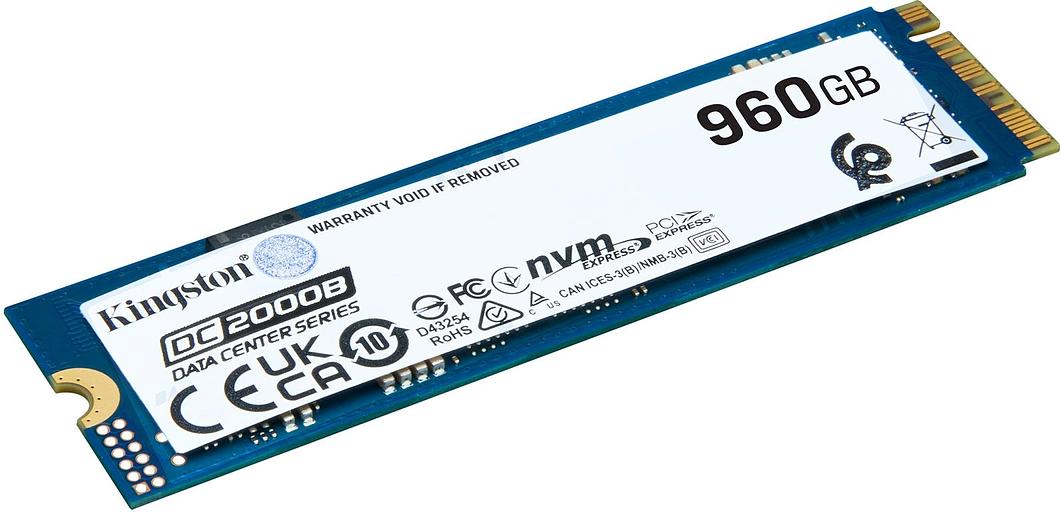 Твердотельный накопитель Kingston Enterprise SSD 960GB DC2000B M.2 2280 NVMe Gen4x4 R7000/W1300MB/s 3D TLC MTBF 2М 540 000/47 000 IOPS 700,8TBW (Data Center) 3 years (SEDC2000BM8/960G) фото 2