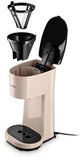 Кофеварка капельная Kitfort КТ-7303 800Вт бежевый/черный фото 2
