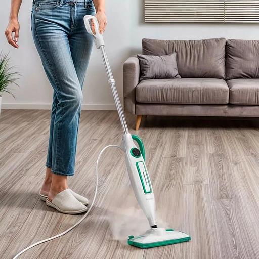 Швабра паровая Kitfort КТ-1098 1250Вт белый/зеленый фото 6