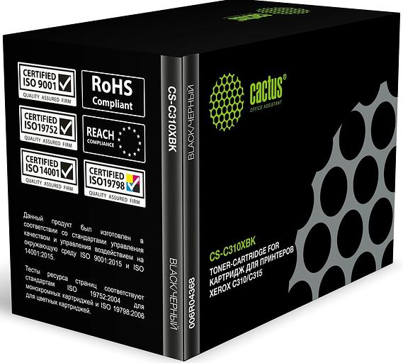 Картридж лазерный Cactus CS-C310XBK 006R04368 черный (8000стр.) для Xerox C310/C315 фото 1