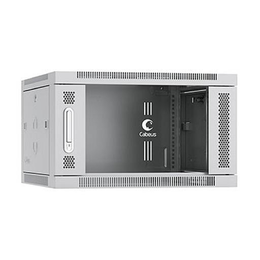 Cabeus SH-05F-6U60/35 Шкаф телекоммуникационный настенный 19" 6U 600x350x368mm (ШхГхВ) дверь стекло, цвет серый (RAL 7035) фото 1