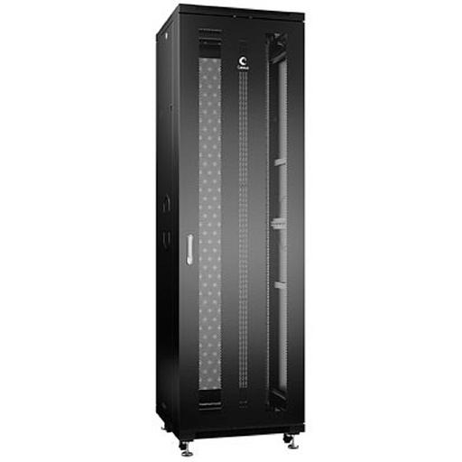 Cabeus ND-05C-42U60/100-BK Шкаф монтажный телекоммуникационный 19" напольный для распределительного и серверного оборудования 42U 600x1000x2055mm (ШхГхВ) передняя и задняя перфорированные двери, ручка фото 1