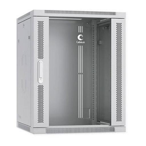 Cabeus SH-05F-15U60/60-R Шкаф телекоммуникационный настенный разобранный 19" 15U 600x600x769mm (ШхГхВ) дверь стекло, цвет серый (RAL 7035) фото 1