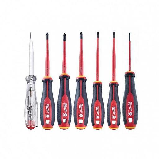 Набор трехгранных отверток VDE SL/PZ/PH + тестер напряжения - 7 предметов фото 1