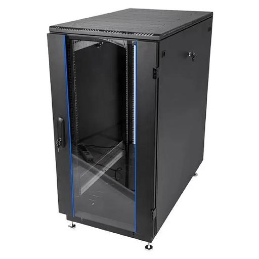 Шкаф ЦМО Шкаф телекоммуникационный напольный 24U (600 1000) дверь стекло, чёрный (ШТК-М-24.6.10-1ААА-9005) фото 1