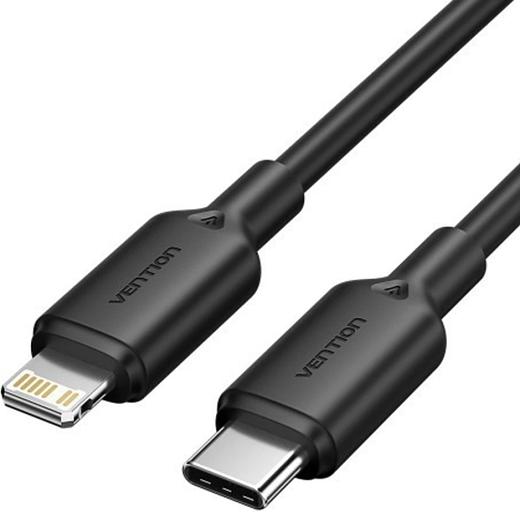 Кабель Vention USB 2.0 CM/Lightning 8M для iPad/iPhone 3A - 1м. Черный Vention LAKBF фото 1