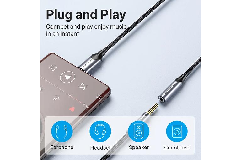 Переходник Vention USB-C M/ Jack 3.5 mm F DAC - 0,1м Серый Vention BGMHA фото 2