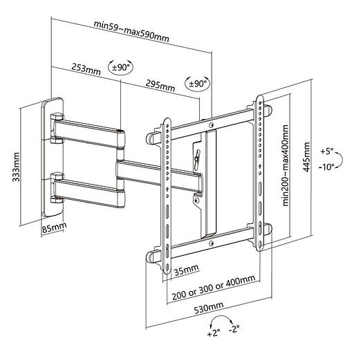 Кронштейн настенный выдвижной Exell EXi-X5044 фото 7
