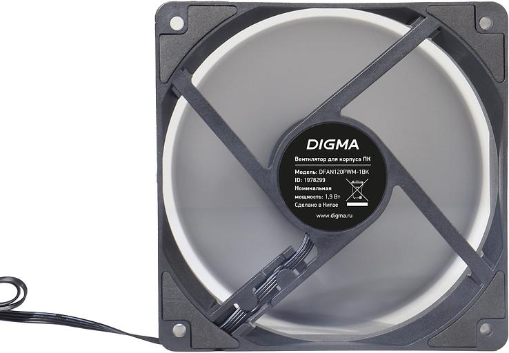 Вентилятор Digma DFAN120PWM-1BK 120x120x25mm черный 4-pin 20-28dB Ret фото 4