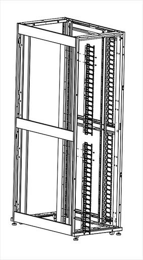 ЦМО Вертикальный однорядный кабельный органайзер с пластиковыми пальцами для шкафов ШТК-СП-48.6.x, 2 компл, ВКО-П-24/48U-9005 фото 1