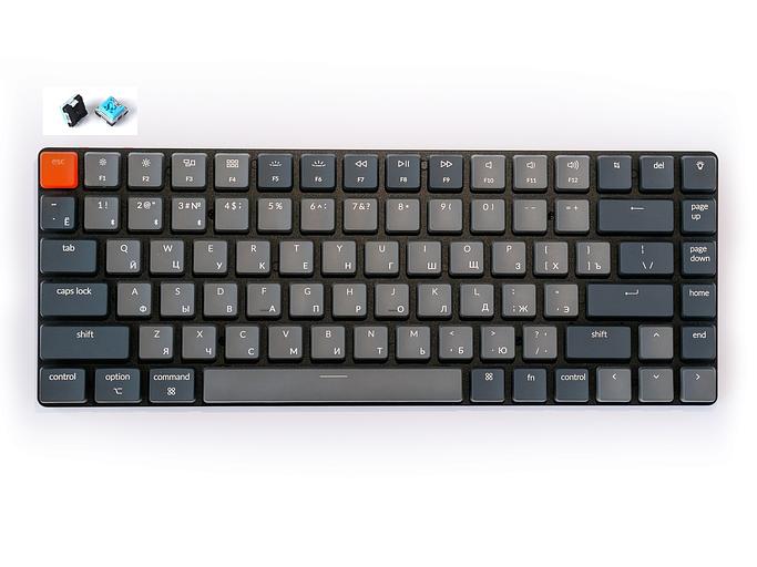 Беспроводная механическая ультратонкая клавиатура Keychron K3, 84 клавиши, White LED подсветка, Blue Switch фото 1