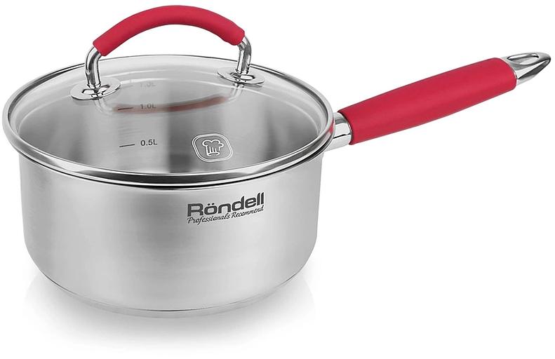Ковш Rondell Sorge RDS-1218 1.3л. d=16см (с крышкой) стальной фото 2
