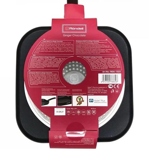 Сковорода-гриль Rondell Ginger RDA-1531 квадратная 26см покрытие: антипригарное ручка несъемная (без крышки) черный фото 2