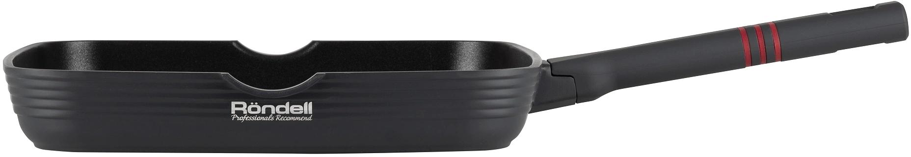 Сковорода Rondell Stripes RDA-1616 квадратная 28см покрытие: Xylan Plus ручка несъемная (без крышки) серый фото 2