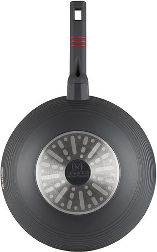 Сковорода ВОК (WOK) Rondell Stripes RDA-1618 круглая 28см покрытие: Xylan Plus ручка несъемная (без крышки) серый фото 3