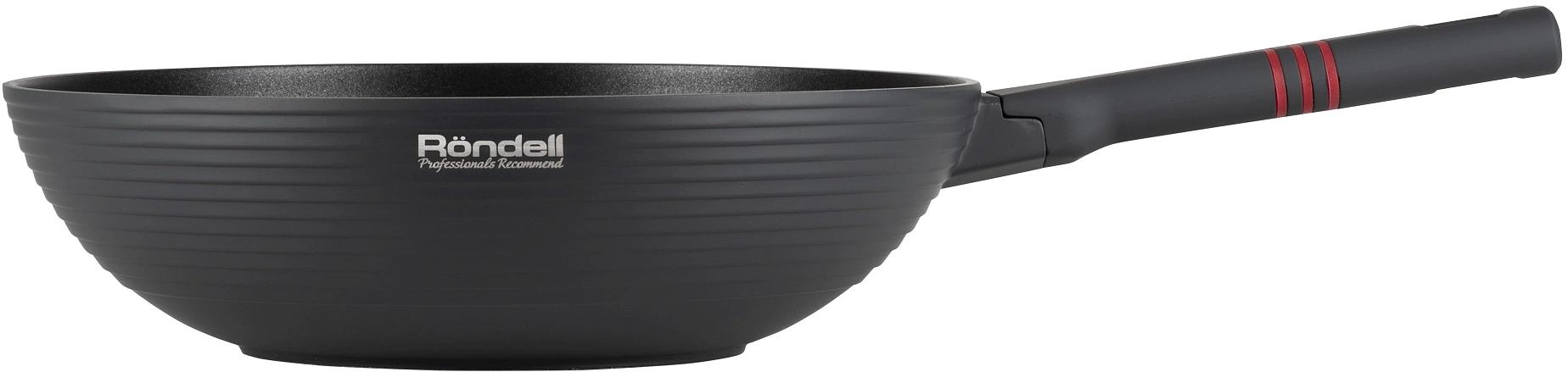 Сковорода ВОК (WOK) Rondell Stripes RDA-1618 круглая 28см покрытие: Xylan Plus ручка несъемная (без крышки) серый фото 4