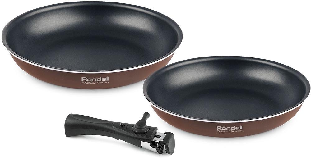 Набор посуды 3 предм. (сковорода 24х5 см, сковорода 28х5,5 см, съемная ручка) Kortado Rondell RDA-17 фото 1
