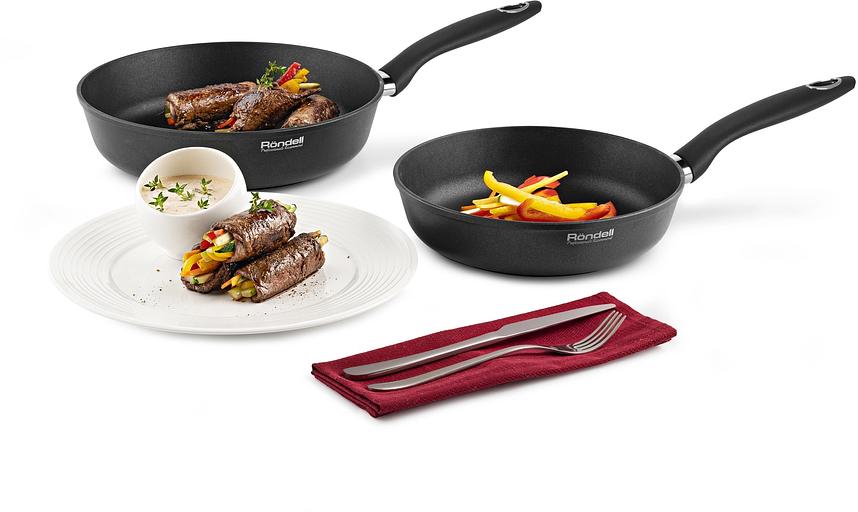 Сковорода Rondell Forte RDA-1648 круглая 20см покрытие: антипригарное ручка несъемная (без крышки) черный фото 6