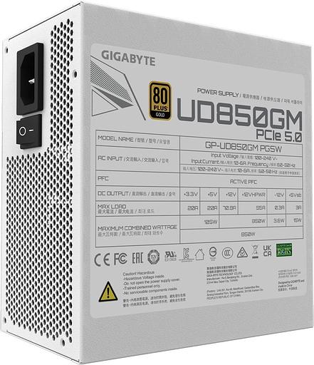 Блок питания Gigabyte ATX 850W GP-UD850GM 80+ gold (20+4pin) APFC 120mm fan 8xSATA Cab Manag RTL фото 4