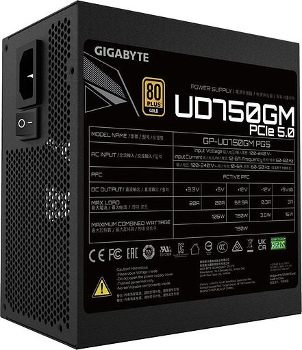 Блок питания Gigabyte ATX 750W GP-UD750GM PG5 80+ gold (20+4pin) APFC 120mm fan 8xSATA Cab Manag RTL фото 4