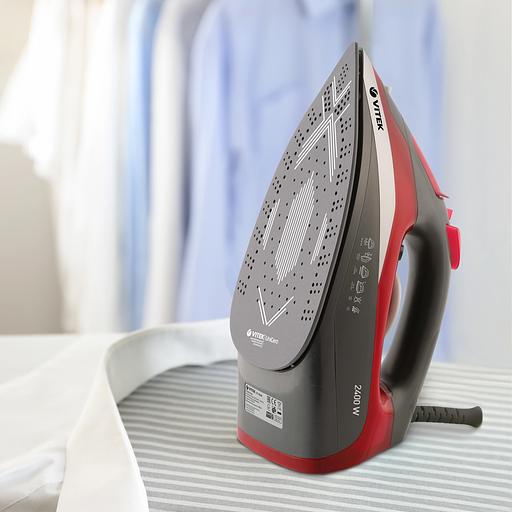 Утюг Vitek VT-8348 2400Вт серый/красный фото 2