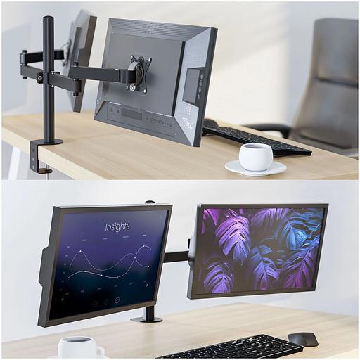 Кронштейн для мониторов Holder MDS-SU203-B черный 13"-32" макс.8кг настольный поворот и наклон верт.перемещ. фото 8