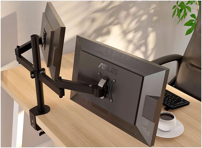 Кронштейн для мониторов Holder MDS-SU203-B черный 13"-32" макс.8кг настольный поворот и наклон верт.перемещ. фото 9