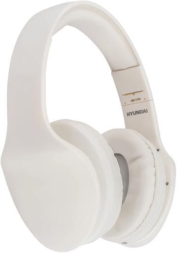 Гарнитура накладные Hyundai H-HP104 белый беспроводные bluetooth оголовье фото 5