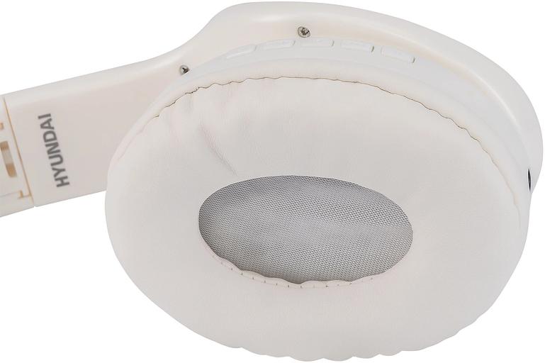 Гарнитура накладные Hyundai H-HP104 белый беспроводные bluetooth оголовье фото 8