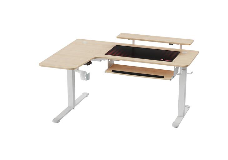 Стол письменный (для компьютера) угловой с электрической регулировкой по высоте EUREKA ERK-EHD-L60R-MW (правый), клён фото 1