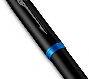 Ручка перьев. Parker IM Vibrant Rings F315 (2172858) Marine Blue PVD F сталь нержавеющая подар.кор. фото 3