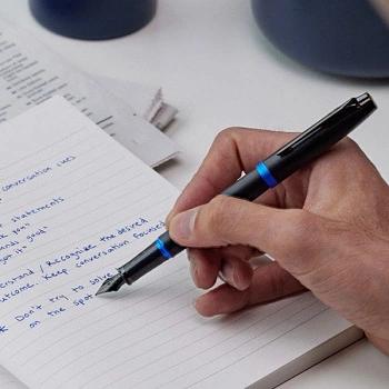 Ручка перьев. Parker IM Vibrant Rings F315 (2172858) Marine Blue PVD F сталь нержавеющая подар.кор. фото 4