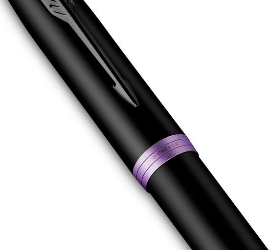Ручка перьев. Parker IM Vibrant Rings F315 (2172948) Amethyst Purple PVD сталь нержавеющая F подар.кор. фото 3