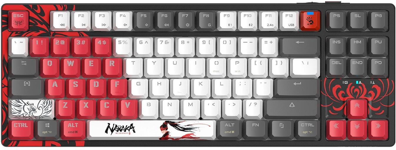 Клавиатура A4Tech Bloody WS87 Naraka механическая черный/красный USB for gamer LED (WS87) фото 2