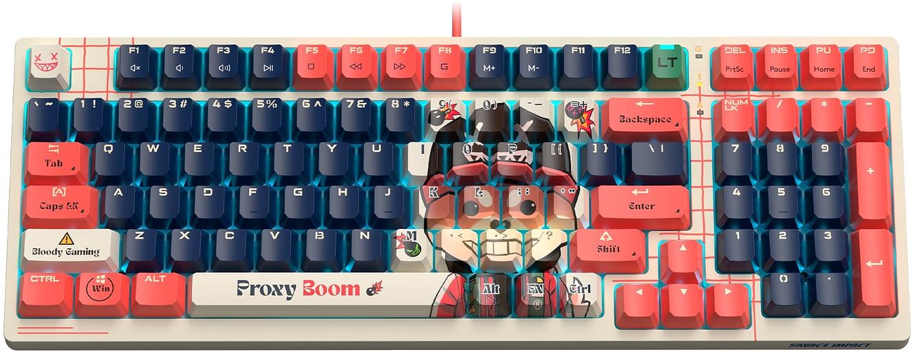 Клавиатура A4Tech Bloody AT98 Proxy Boom механическая бежевый/красный USB for gamer LED (AT98) фото 9