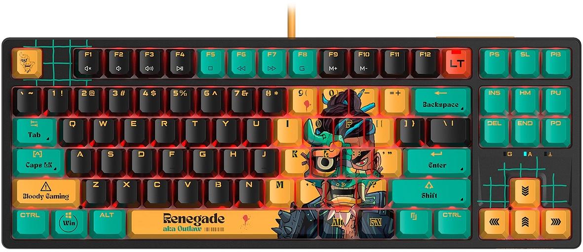 Клавиатура A4Tech Bloody AT87 Renegade механическая черный/зеленый USB for gamer LED (AT87) фото 2