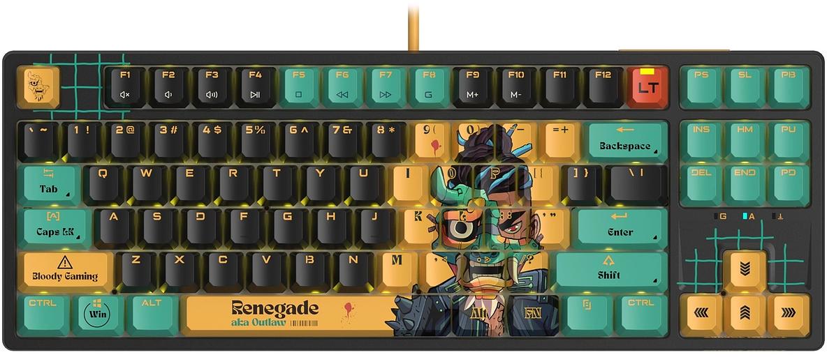 Клавиатура A4Tech Bloody AT87 Renegade механическая черный/зеленый USB for gamer LED (AT87) фото 3