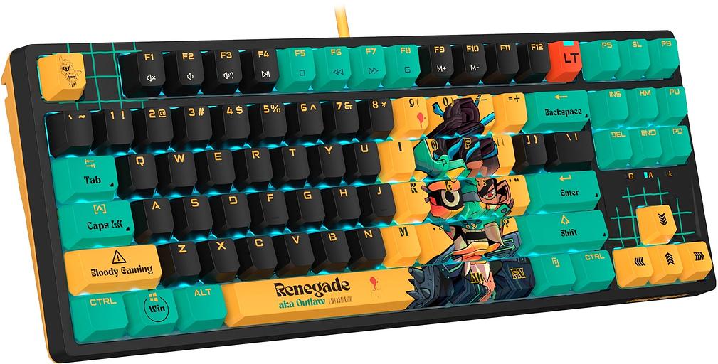 Клавиатура A4Tech Bloody AT87 Renegade механическая черный/зеленый USB for gamer LED (AT87) фото 6