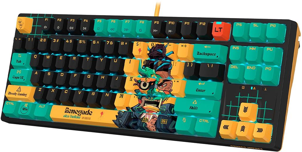 Клавиатура A4Tech Bloody AT87 Renegade механическая черный/зеленый USB for gamer LED (AT87) фото 7