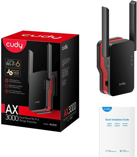 Повторитель беспроводного сигнала Cudy RE3000 AX3000 Wi-Fi черный фото 5