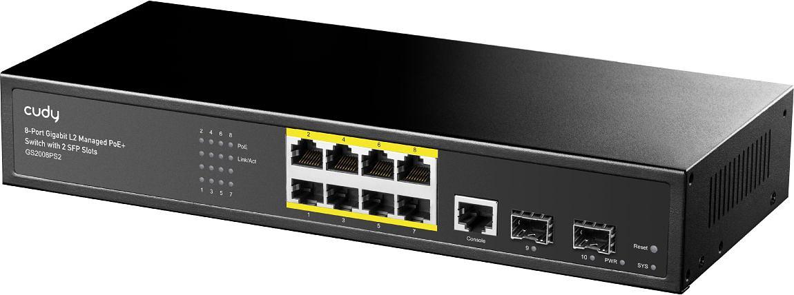 Коммутатор Cudy GS2008PS2 (L2) 8x1Гбит/с 2SFP 8PoE+ 120W управляемый фото 1