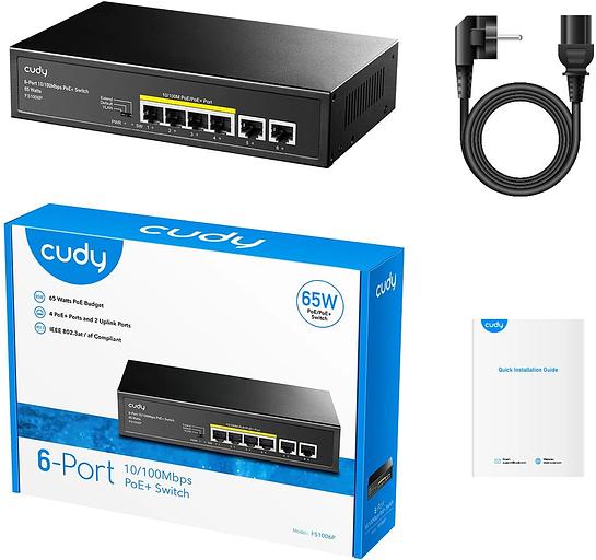 Коммутатор Cudy FS1006P (L2) 6x100Мбит/с 4PoE+ 60W неуправляемый фото 4