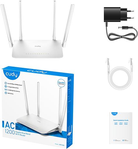 Роутер беспроводной Cudy WR1300 AC1200 10/100/1000BASE-TX/Wi-Fi белый фото 2