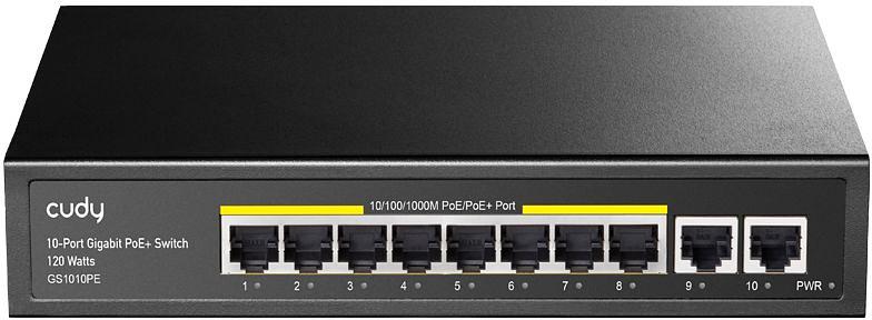 Коммутатор Cudy GS1010PE (L2) 10x1Гбит/с 8PoE+ 120W неуправляемый фото 1