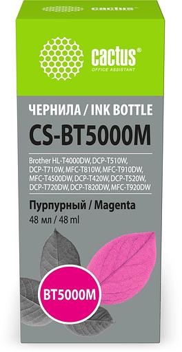 Чернила Cactus CS-BT5000M BT5000M пурпурный 48мл для Brother HL-T4000DW, DCP-T510W, DCP-T710W, MFC-T810W, MFC-T910DW, MFC-T4500DW, DCP-T420W, DCP-T520W, DCP-T720DW, DCP-T820DW, MFC-T920DW фото 1