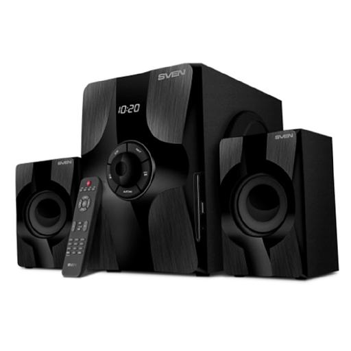 Колонки SVEN MS-315 2.1 чёрные (2x13W + 20W, Bluetooth, ПДУ, USB flash, LED-дисплей, FM-радио) фото 1