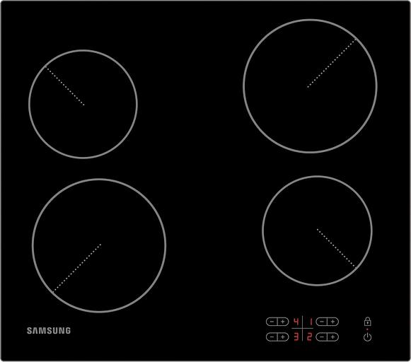 Варочная поверхность Samsung NZ64T3506AK/WT черный фото 1
